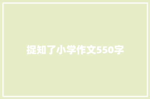 捉知了小学作文550字