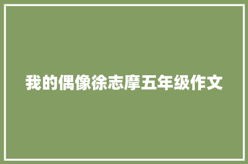 我的偶像徐志摩五年级作文