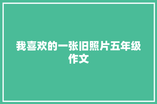 我喜欢的一张旧照片五年级作文