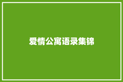 爱情公寓语录集锦