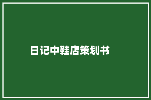 日记中鞋店策划书 　　