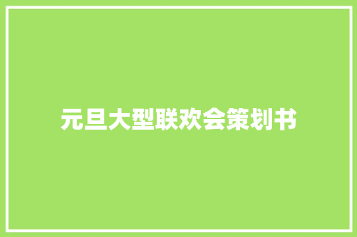 元旦大型联欢会策划书