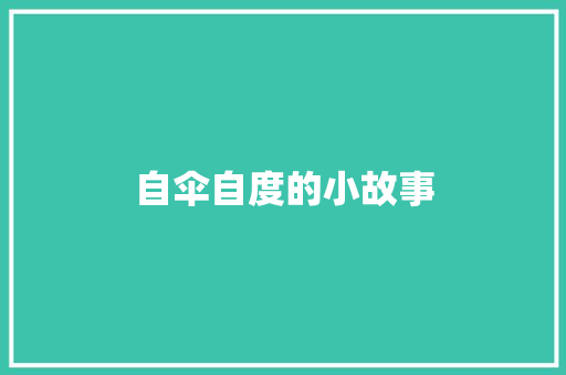 自伞自度的小故事