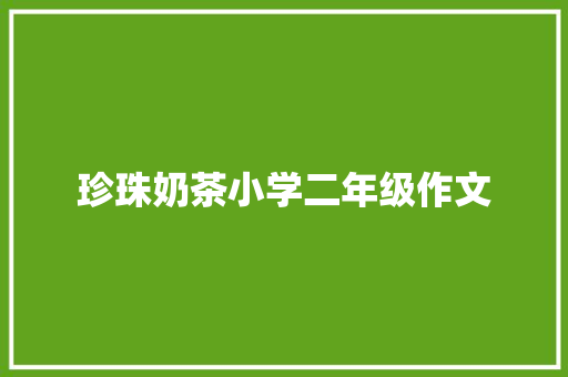 珍珠奶茶小学二年级作文