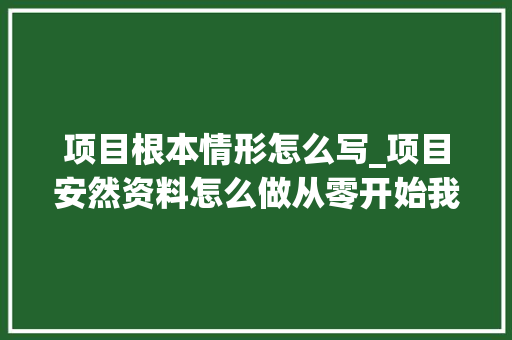 项目根本情形怎么写_项目安然资料怎么做从零开始我们一路学项目基本情况