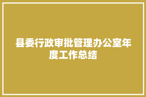 县委行政审批管理办公室年度工作总结 简历范文