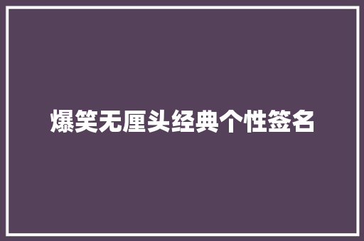 爆笑无厘头经典个性签名 报告范文