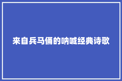 来自兵马俑的呐喊经典诗歌