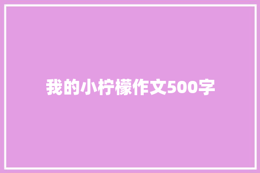 我的小柠檬作文500字