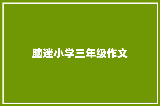 脑迷小学三年级作文