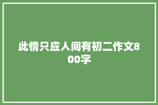 此情只应人间有初二作文800字 会议纪要范文