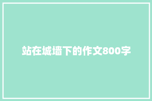 站在城墙下的作文800字