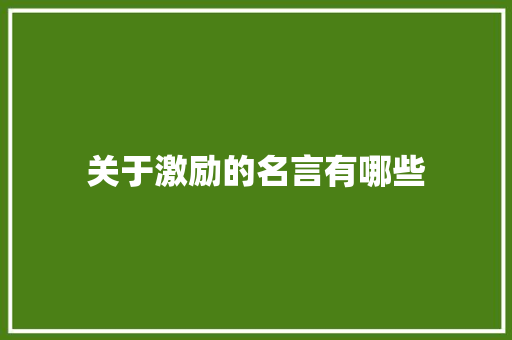 关于激励的名言有哪些