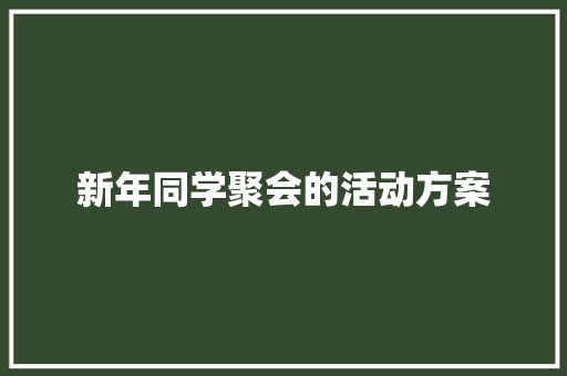 新年同学聚会的活动方案