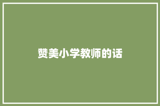 赞美小学教师的话