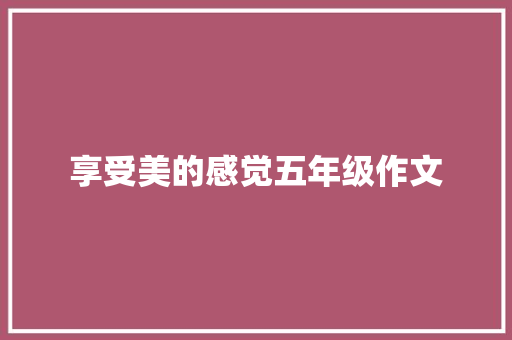 享受美的感觉五年级作文