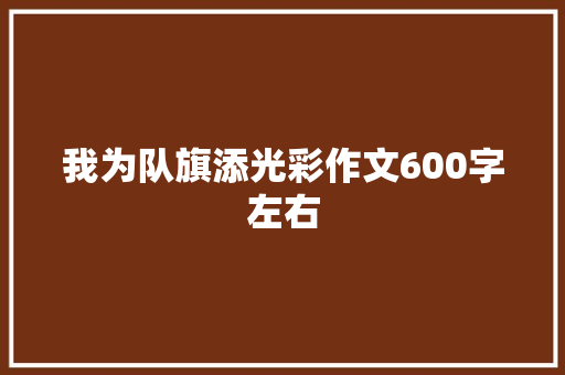 我为队旗添光彩作文600字左右