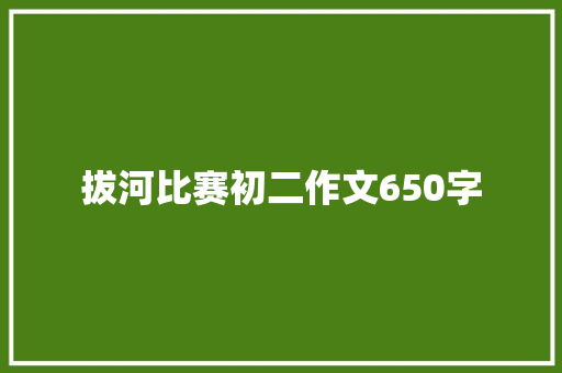 拔河比赛初二作文650字