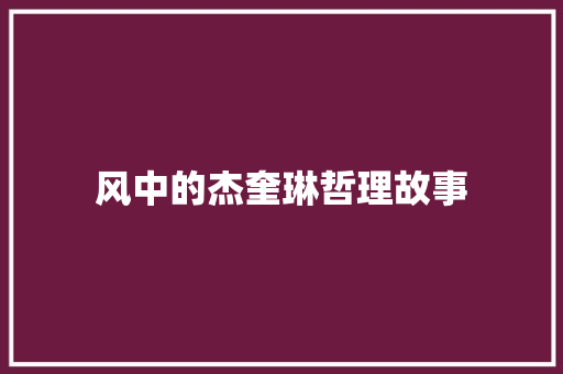 风中的杰奎琳哲理故事