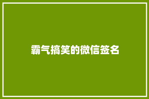 霸气搞笑的微信签名