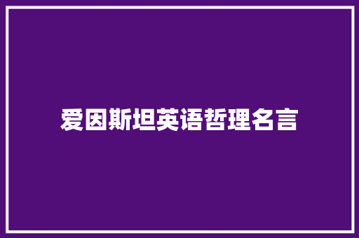 爱因斯坦英语哲理名言