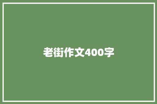 老街作文400字