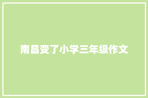 南昌变了小学三年级作文