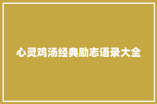 心灵鸡汤经典励志语录大全