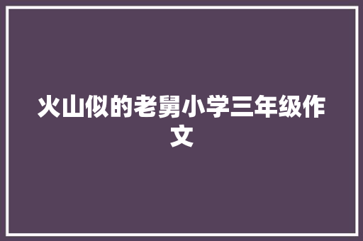 火山似的老舅小学三年级作文