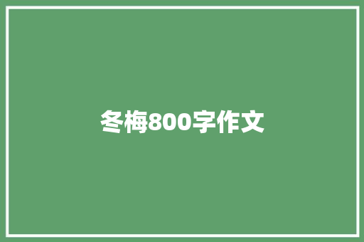 冬梅800字作文