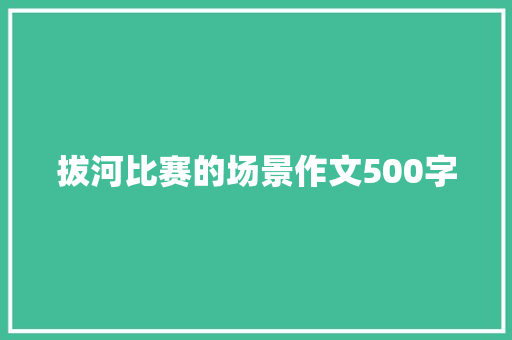 拔河比赛的场景作文500字