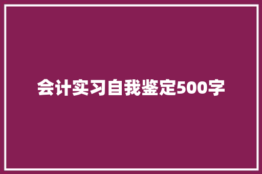 会计实习自我鉴定500字