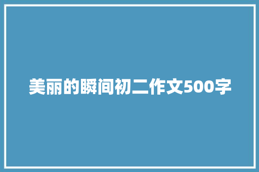 美丽的瞬间初二作文500字