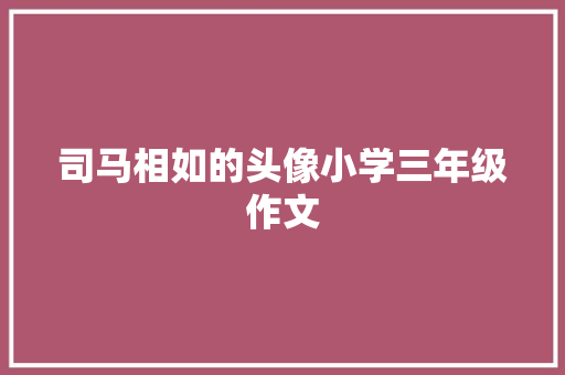 司马相如的头像小学三年级作文