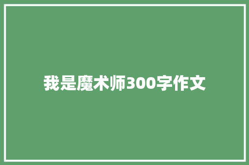 我是魔术师300字作文