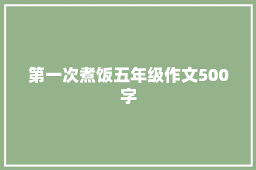 第一次煮饭五年级作文500字