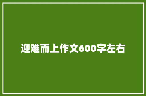 迎难而上作文600字左右