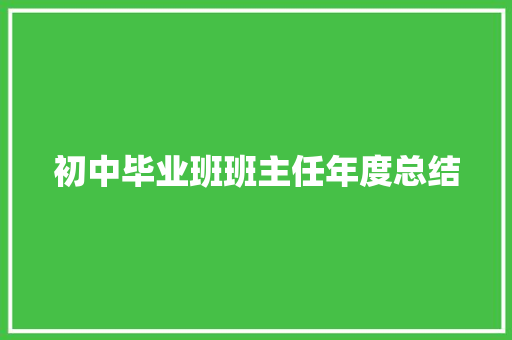 初中毕业班班主任年度总结