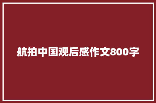 航拍中国观后感作文800字