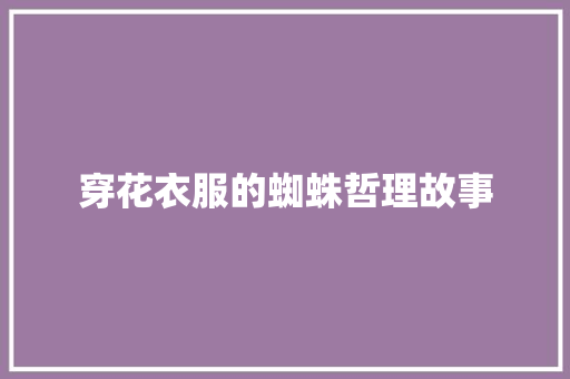 穿花衣服的蜘蛛哲理故事 申请书范文