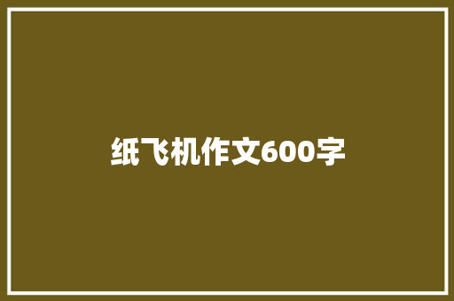 纸飞机作文600字