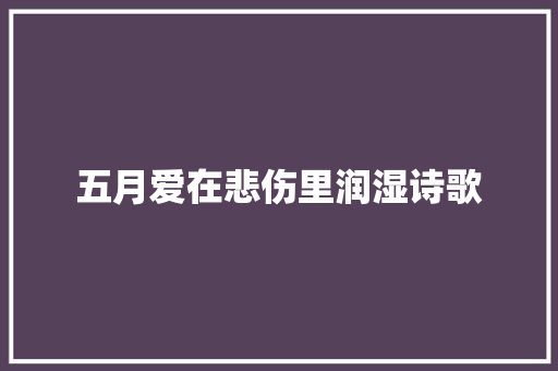 五月爱在悲伤里润湿诗歌 申请书范文