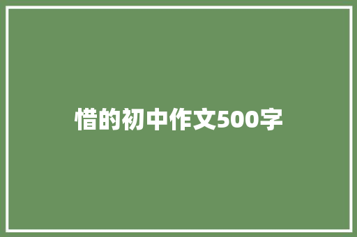 惜的初中作文500字