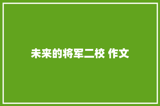 未来的将军二校 作文