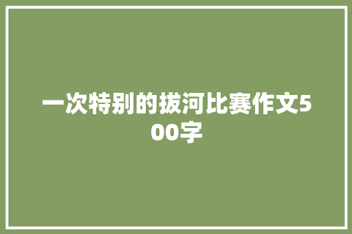 一次特别的拔河比赛作文500字