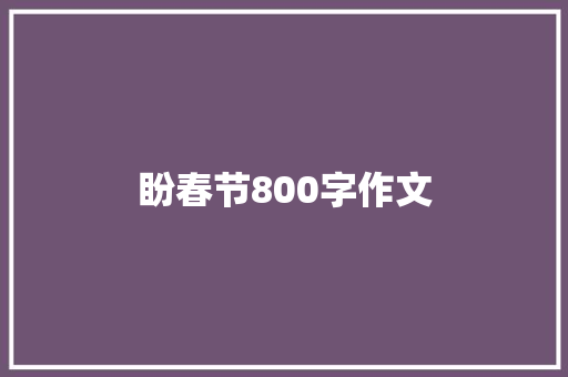 盼春节800字作文