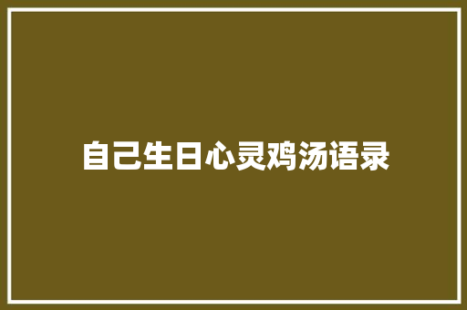 自己生日心灵鸡汤语录