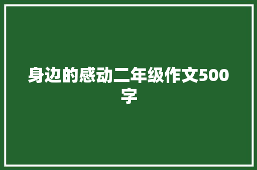 身边的感动二年级作文500字