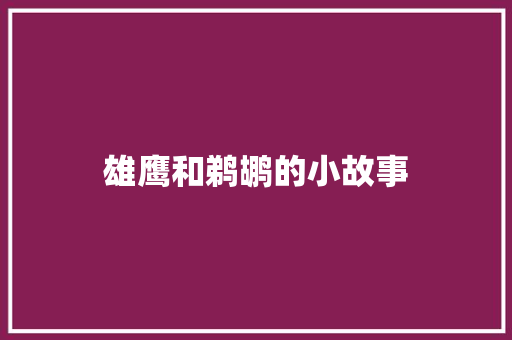 雄鹰和鹈鹕的小故事