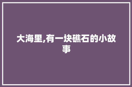 大海里,有一块礁石的小故事